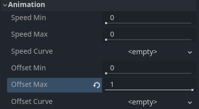 Setting up particle animation for random offset on emission